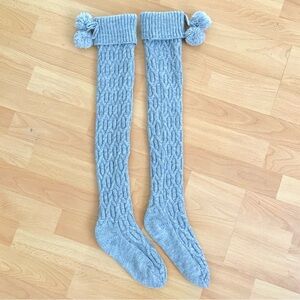 New Without Tags Shiny Gray Knee High Socks
